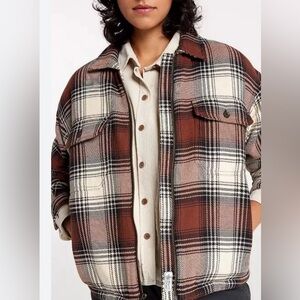 NWT Alpine Design‎ Women's Sherpa Lined Full Zip Shirt Jacket Size M MSRP $88